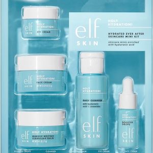 e.l.f. SKIN Hydrated Ever After Skincare Mini Kit, Cleanser, Makeup Remover, Moisturiser & Eye Cream For Hydrating Skin, Airplane-Friendly Sizes